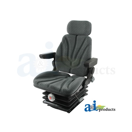A & I Products Seat, F10 Series, Mechanical Suspension / Arm Rest / Head Rest / Gray Cloth 20" x22" x20" A-F10M250